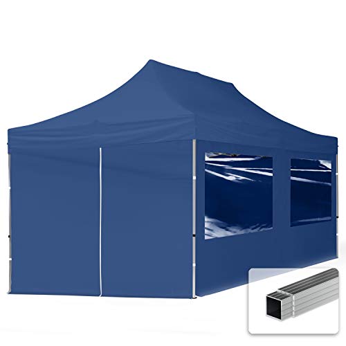 TOOLPORT Faltpavillon Faltzelt Pavillon 3x6m - 4 Seitenteile Aluminium 32mm Partyzelt 700N blau von TOOLPORT