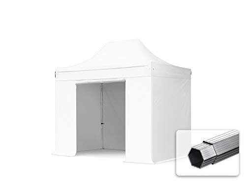 TOOLPORT Faltzelt Faltpavillon Professional 3x2 m mit 4 Seitenteilen (ohne Fenster) - ALU Pavillon Partyzelt weiß von TOOLPORT