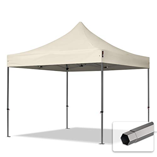 Faltzelt Partyzelt 3x3m - ohne Seitenteile Premium Dach Faltpavillon Pavillon Creme von TOOLPORT