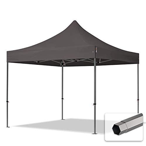 TOOLPORT Faltzelt Partyzelt 3x3m - ohne Seitenteile Premium Dach Faltpavillon Pavillon dunkelgrau von TOOLPORT