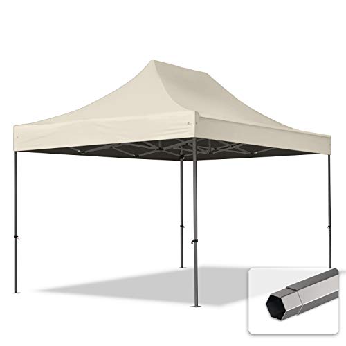 TOOLPORT Faltzelt Partyzelt 3x4,5m - ohne Seitenteile Premium Dach Faltpavillon Pavillon Creme von TOOLPORT