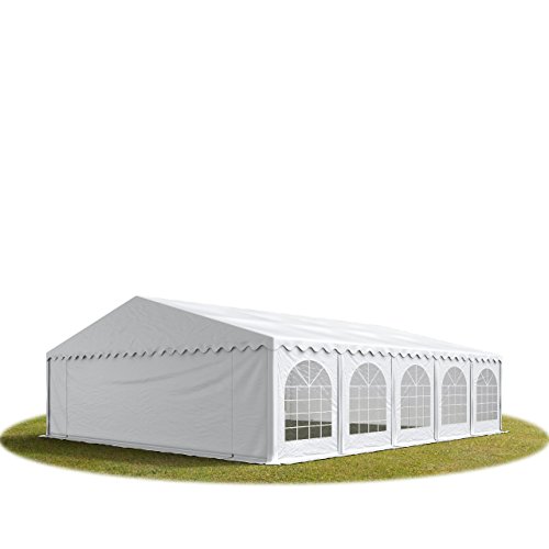 TOOLPORT Festzelt Partyzelt 8x10 m schwerentflammbar Premium, hochwertige PVC Plane 750 N in weiß 100% wasserdicht mit Bodenrahmen TOOLPORT Festzelt Partyzelt 8x10 m schwerentflammbar Premium, hochwertige PVC Plane 750 N in weiß 100% wasserdicht mit Bodenrahmen von TOOLPORT
