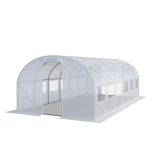TOOLPORT Foliengewächshaus Gewächshaus 3x6m stabil & langlebig mit Fenster - reißfeste PE Plane 180g/m² weiß transparent TOOLPORT Foliengewächshaus Gewächshaus 3x6m stabil & langlebig mit Fenster - reißfeste PE Plane 180g/m² weiß transparent von TOOLPORT