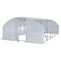 TOOLPORT Foliengewächshaus Gewächshaus 4x6m Premium mit schwenkbarer Türkonstruktion PE-Plane 180 g/m² weiß transparent TOOLPORT Foliengewächshaus Gewächshaus 4x6m Premium mit schwenkbarer Türkonstruktion PE-Plane 180 g/m² weiß transparent von TOOLPORT