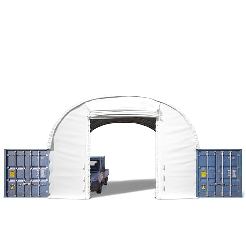 TOOLPORT Frontwand für Container Überdachung 8m Breite – PRIMEtex 2300 PVC Plane, dunkelgrün, mit Hochziehtor TOOLPORT Frontwand für Container Überdachung 8m Breite – PRIMEtex 2300 PVC Plane, dunkelgrün, mit Hochziehtor von TOOLPORT