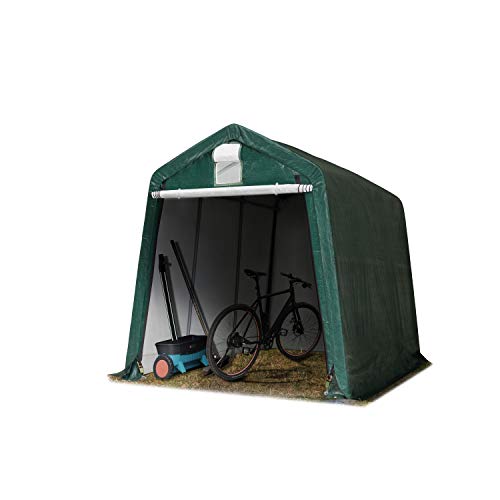 TOOLPORT Garagenzelt Carport 2,4 x 3,6 m in dunkelgrün Unterstand Lagerzelt PE 450 N Plane und Stabiler Stahlrohrkonstruktion von TOOLPORT