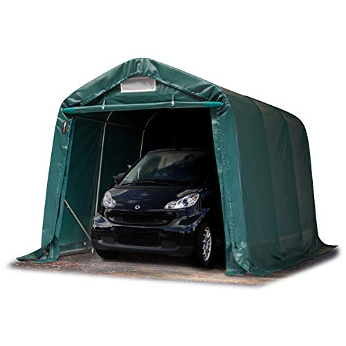 Garagenzelt Carport 2,4 x 3,6 m in dunkelgrün Unterstand Lagerzelt PVC 800 N Plane und Stabiler Stahlrohrkonstruktion von TOOLPORT