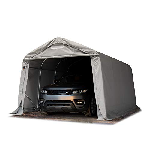 Garagenzelt Carport 3,3 x 4,8 m in grau Unterstand Lagerzelt PVC 800 N Plane und Stabiler Stahlrohrkonstruktion von TOOLPORT
