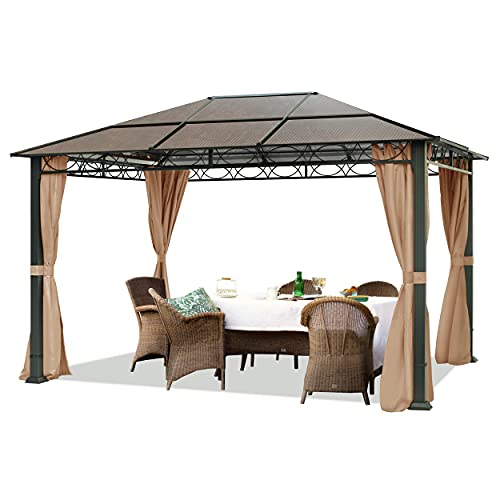 TOOLPORT Gartenpavillon 3x4 m wasserdicht ALU Deluxe Pavillon mit 4 Seitenteilen Partyzelt in Taupe lichtdurchlässiges PC Dach TOOLPORT Gartenpavillon 3x4 m wasserdicht ALU Deluxe Pavillon mit 4 Seitenteilen Partyzelt in Taupe lichtdurchlässiges PC Dach von TOOLPORT