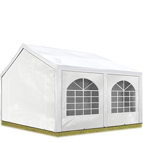 TOOLPORT Hochwertiges Partyzelt 3x4 m Pavillon Zelt PE Plane 450 N Gartenzelt Festzelt Wasserdicht weiß von TOOLPORT