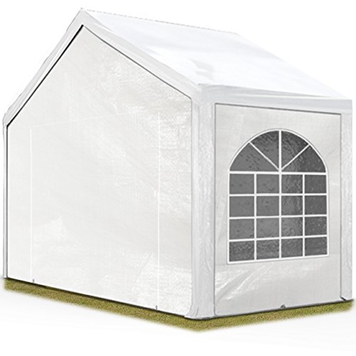 TOOLPORT Hochwertiges Partyzelt 4x2 m Pavillon Zelt PE Plane 450 N Gartenzelt Festzelt Wasserdicht weiß von TOOLPORT
