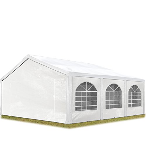 TOOLPORT Hochwertiges Partyzelt 5x6 m Pavillon Zelt PE Plane 450 N Gartenzelt Festzelt Wasserdicht weiß von TOOLPORT