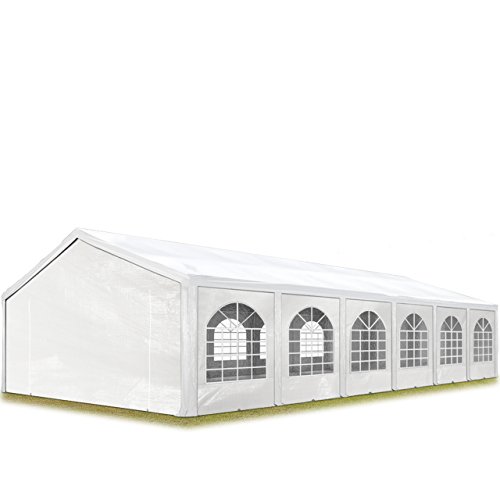 TOOLPORT Hochwertiges Partyzelt 6x12 m Pavillon Zelt PE Plane 450 N Gartenzelt Festzelt Wasserdicht weiß von TOOLPORT