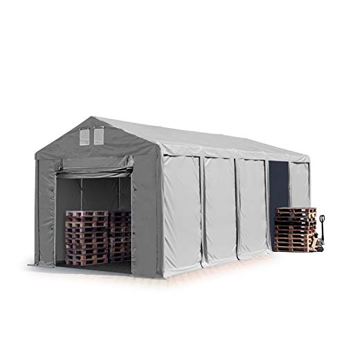 TOOLPORT Lagerzelt Industriezelt 4x10 m Zelthalle mit 3m Seitenhöhe PVC Plane 850 N grau wasserdicht Ganzjahreszelt mit Hochziehtor TOOLPORT Lagerzelt Industriezelt 4x10 m Zelthalle mit 3m Seitenhöhe PVC Plane 850 N grau wasserdicht Ganzjahreszelt mit Hochziehtor von TOOLPORT