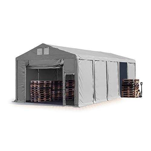 TOOLPORT Lagerzelt Industriezelt 5x10 m Zelthalle mit 3m Seitenhöhe PVC Plane 850 N grau wasserdicht Ganzjahreszelt mit Hochziehtor TOOLPORT Lagerzelt Industriezelt 5x10 m Zelthalle mit 3m Seitenhöhe PVC Plane 850 N grau wasserdicht Ganzjahreszelt mit Hochziehtor von TOOLPORT
