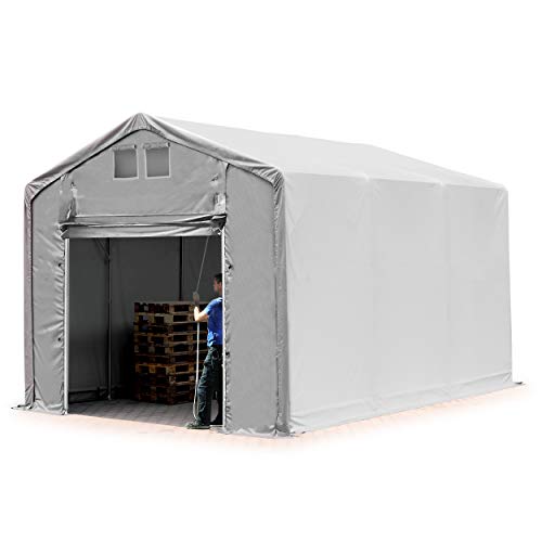 TOOLPORT Lagerzelt Zelthalle 4x6 m mit Hochziehtor - robuste PRIMEtex PVC Plane 2300 N - Wasserdicht 3m Seitenhöhe TOOLPORT Lagerzelt Zelthalle 4x6 m mit Hochziehtor - robuste PRIMEtex PVC Plane 2300 N - Wasserdicht 3m Seitenhöhe von TOOLPORT
