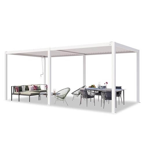 TOOLPORT PRIMEYARD Pergola 3x6 m weiße Aluminium-Pfosten mit Lamellendach aus Stahl Terrassenüberdachung TOOLPORT PRIMEYARD Pergola 3x6 m weiße Aluminium-Pfosten mit Lamellendach aus Stahl Terrassenüberdachung von TOOLPORT