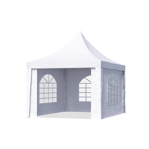 TOOLPORT Pagodenzelt Pavillon 3x3 m schnell & einfach zu montieren mit Fenstern - robuste PVC-Plane 700 weiß TOOLPORT Pagodenzelt Pavillon 3x3 m schnell & einfach zu montieren mit Fenstern - robuste PVC-Plane 700 weiß von TOOLPORT