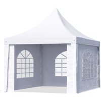 TOOLPORT Pagodenzelt Pavillon 3x3 m schnell & einfach zu montieren mit Fenstern - robuste PVC-Plane 700 weiß TOOLPORT Pagodenzelt Pavillon 3x3 m schnell & einfach zu montieren mit Fenstern - robuste PVC-Plane 700 weiß von TOOLPORT