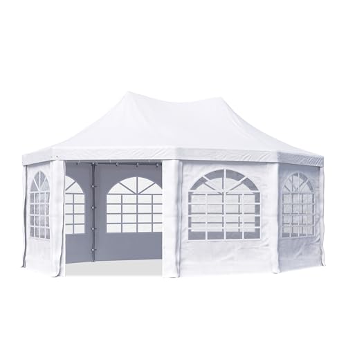TOOLPORT Pagodenzelt Pavillon 4x5,5 m schnell & einfach zu montieren mit Fenstern - robuste PVC-Plane 700 weiß TOOLPORT Pagodenzelt Pavillon 4x5,5 m schnell & einfach zu montieren mit Fenstern - robuste PVC-Plane 700 weiß von TOOLPORT
