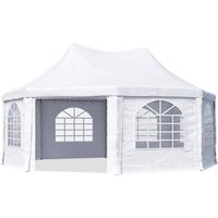 TOOLPORT Pagodenzelt Pavillon 6x6 m schnell & einfach zu montieren mit Fenstern - robuste PVC-Plane 700 weiß von TOOLPORT