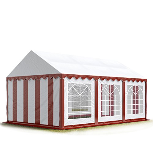 TOOLPORT Party-Zelt Festzelt 3x6 m Garten-Pavillon -Zelt PVC Plane 700 N in rot-weiß Wasserdicht von TOOLPORT