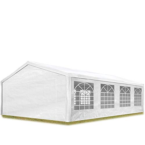 TOOLPORT Partyzelt Pavillon 5x8 m in weiß PE Plane 350 N Wasserdicht UV Schutz Festzelt Gartenzelt von TOOLPORT