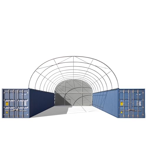 TOOLPORT Rückwand für Container Überdachung 8m Breite – PRIMEtex 2300 PVC Plane, grau von TOOLPORT