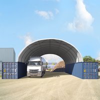 10x12 m Container Überdachung, PRIMEtex 2300 pvc Plane, weiß von TOOLPORT