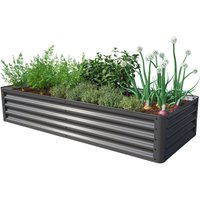 Toolport - primeyard Hochbeet luca anthrazit Stahlkonstruktion 180x75x35 cm von TOOLPORT