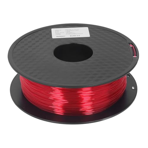 TOOLSGO 1.75mm 1KG TPU Flexibles 3D-Drucker-Filament Verstopfungsfreies 3D-Druckzubehör Kompatibel mit FDM-Druckern (Klar rot) von TOOLSGO