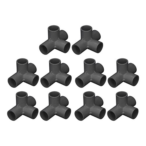 TOOLSGO 10 Stück 20mm PVC Kunststoff Winkelleitungsanschlüsse 4-Wege-Verbinder für Wasserversorgungssysteme Möbel Gewächshausrahmen Zeltverbindungen (Schwarz) von TOOLSGO