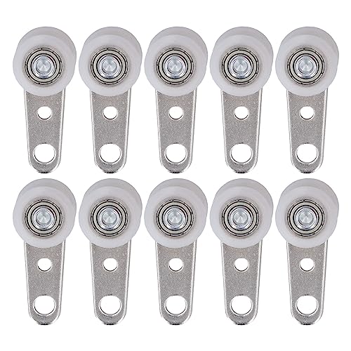 TOOLSGO 10 Stück Weiße Nylon Edelstahl Gleitrollen 19mm Durchmesser und 44mm Gesamtlänge für Schiebetüren Fenster Schränke von TOOLSGO