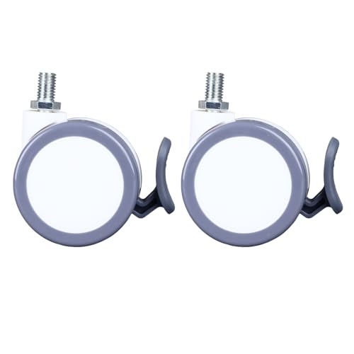 TOOLSGO 2 STÜCKE Lenkrolle 2.5 Zoll Leise 30KG Tragfähigkeit Industrierolle mit Bremse für Möbelwagen Werkbänke von TOOLSGO