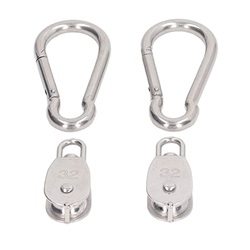 TOOLSGO 2 Stück Edelstahl M32 Einzel-Pulley 360° schwenkbar Drahtseil Aufhänge- und Abschlepprollen Tragfähigkeit 250 kg mit 2 M12 Federhaken TOOLSGO 2 Stück Edelstahl M32 Einzel-Pulley 360° schwenkbar Drahtseil Aufhänge- und Abschlepprollen Tragfähigkeit 250 kg mit 2 M12 Federhaken von TOOLSGO