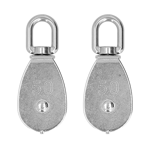 TOOLSGO 2 Stück Einzel-Riemens ch eiben block kran Edelstahl-Drahtseil-Hebe haken Hänge-Abschlepp rad M50 360 ° drehbar robust und zuverlässig von TOOLSGO