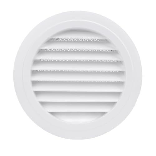 TOOLSGO 200 mm runde Entlüftungsabdeckung weiße ABS Plastik Slant Louver Entlüftung Kühlergrillabdeckung für Heimtätigkeiten Küchenbüro in Heimat Badezimmer von TOOLSGO