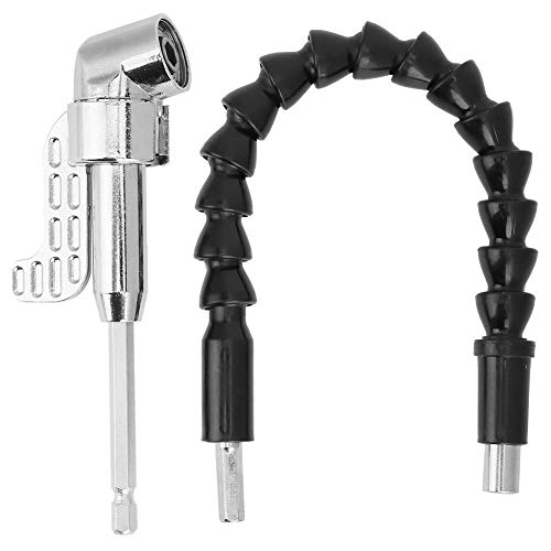 TOOLSGO 2er Set Bohrer Verlängerungsset Legierung 105 Grad Rechtwinkliger Treiber mit 6mm Sechskantbit und Flexiblem Kunststoffschaft von TOOLSGO