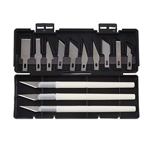TOOLSGO 3-teiliges Bastelmesser Set mit 10 Klingen und Aufbewahrungskoffer Präzisionswerkzeuge für Schneiden und Gravieren von TOOLSGO