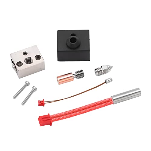 TOOLSGO 3D Drucker Hotend-Kit Enthält Heizblock, Schlauch, Thermodraht, Düse, Silikonabdeckung, kompatibel mit Ender 3 S1 / S1 PRO und mehr von TOOLSGO