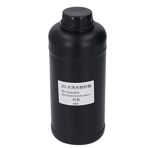 TOOLSGO 3D-Druckerharz 1000ml Hochfestes LichthäRtendes Wasserwaschbares Photopolymer Hohe ZäHigkeit Gute Fließfähigkeit Harz universell für LCD-DLP (Rot) von TOOLSGO