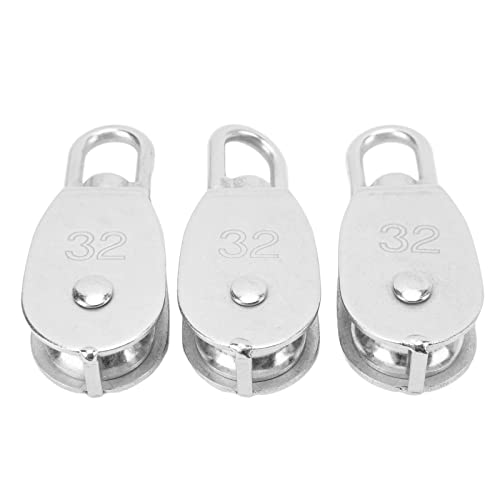 TOOLSGO 3er Set M32 Einzelrollen Edelstahl Drehbare Rollen Tragfähigkeit 250kg für Camping Wandern Klettern und mehr TOOLSGO 3er Set M32 Einzelrollen Edelstahl Drehbare Rollen Tragfähigkeit 250kg für Camping Wandern Klettern und mehr von TOOLSGO