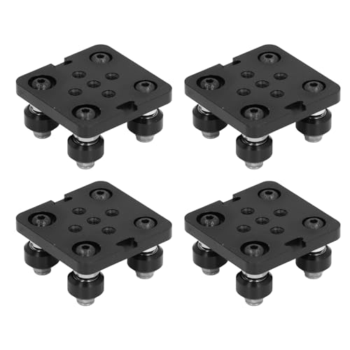 TOOLSGO 4 Stück V-Radplatte kleine Nut Schlitz Portalstange Aluminiumlegierung CNC-3D-Druckerteile für Aktualisierung und Austausch Schwarz von TOOLSGO