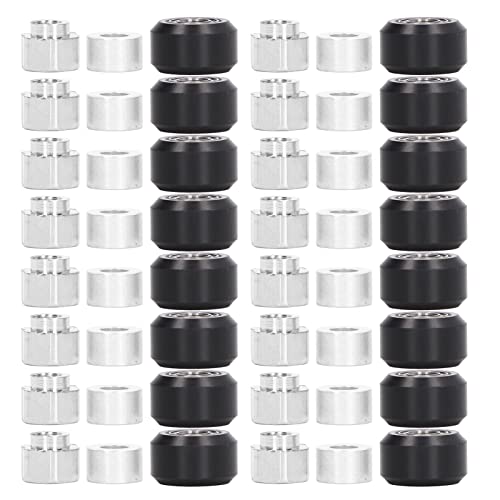 TOOLSGO 48 Stück 3D Drucker POM Riemenscheiben Set inklusive 16 POM Rädern 16 exzentrischen Distanzstücken 16 Isolationssäulen für besseres Drucken (Schwarze Riemenscheibe) von TOOLSGO