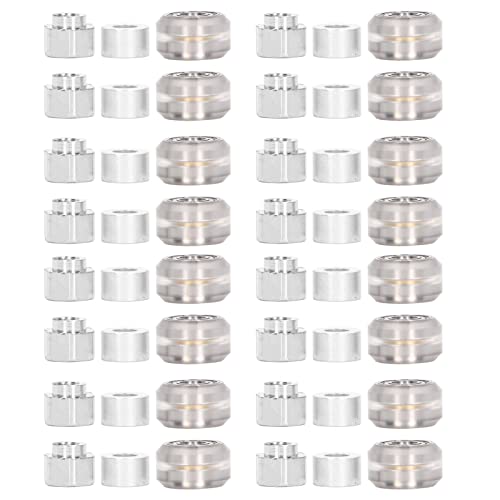 TOOLSGO 48 Stück 3D Drucker POM Riemenscheiben Set inklusive 16 POM Rädern 16 exzentrischen Distanzstücken 16 Isolationssäulen für besseres Drucken (Transparente Riemenscheibe) von TOOLSGO