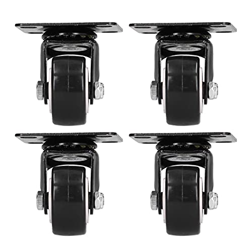 TOOLSGO 4er Set Schwarze Drehrollen 360 Grad LautloseRäder 40mm Durchmesser mit 60KG Tragfähigkeit pro Rad für Trolleys Werkzeugkästen Regale uvm von TOOLSGO