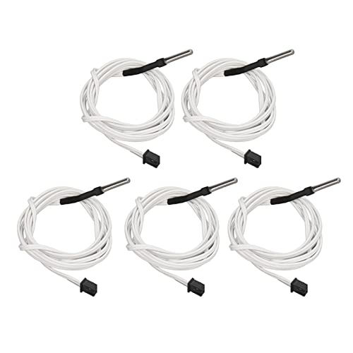 TOOLSGO 5 Stück Edelstahl 100K Thermistor Kabel Temperatursensor Zubehör kompatibel mit CR 10S Pro CR X Ender 3 Ender 3X Ender 3 Pro Prusa i3 Anet E10 usw (1m) von TOOLSGO