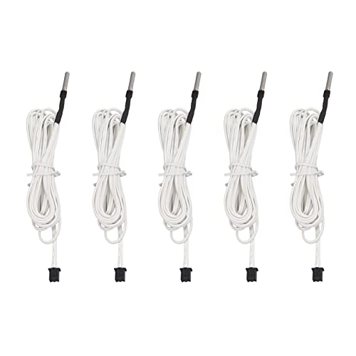 TOOLSGO 5 Stück Edelstahl 100K Thermistor Kabel Temperatursensor Zubehör kompatibel mit CR 10S Pro CR X Ender 3 Ender 3X Ender 3 Pro Prusa i3 Anet E10 usw (2m) von TOOLSGO