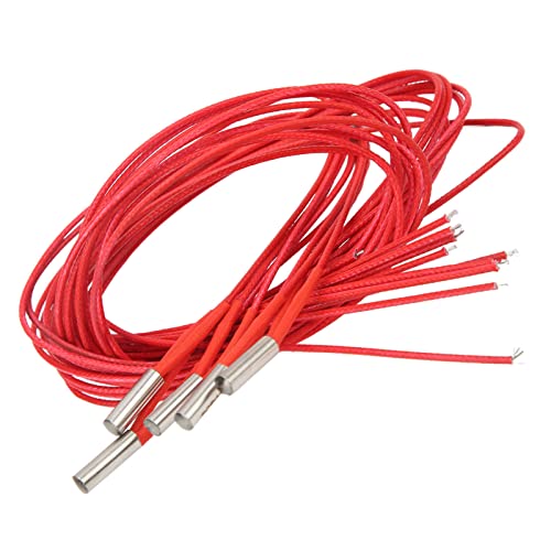 TOOLSGO 5 Stück Edelstahl Heizstäbe 6x20mm 3D Drucker Heizelement DC 24V 40W kompatibel mit CR 10S Pro/X, Ender 3/3X/3 Pro, Anet E10 3D Druckern (1,5 m) von TOOLSGO