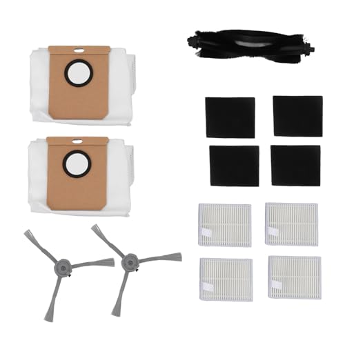 TOOLSGO Staubsaugerzubehör Kit Kompatibel mit EufyL60/L50 Enthält 1 Rollbürste 2 Seitenbürsten 2 Staubbeutel 4 Filter 4 Filterwatte Einfach zu entfernen und zu ersetzen von TOOLSGO